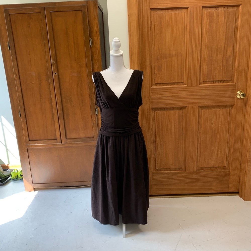 Eliza J. tea length sleeveless party dress plus size 16